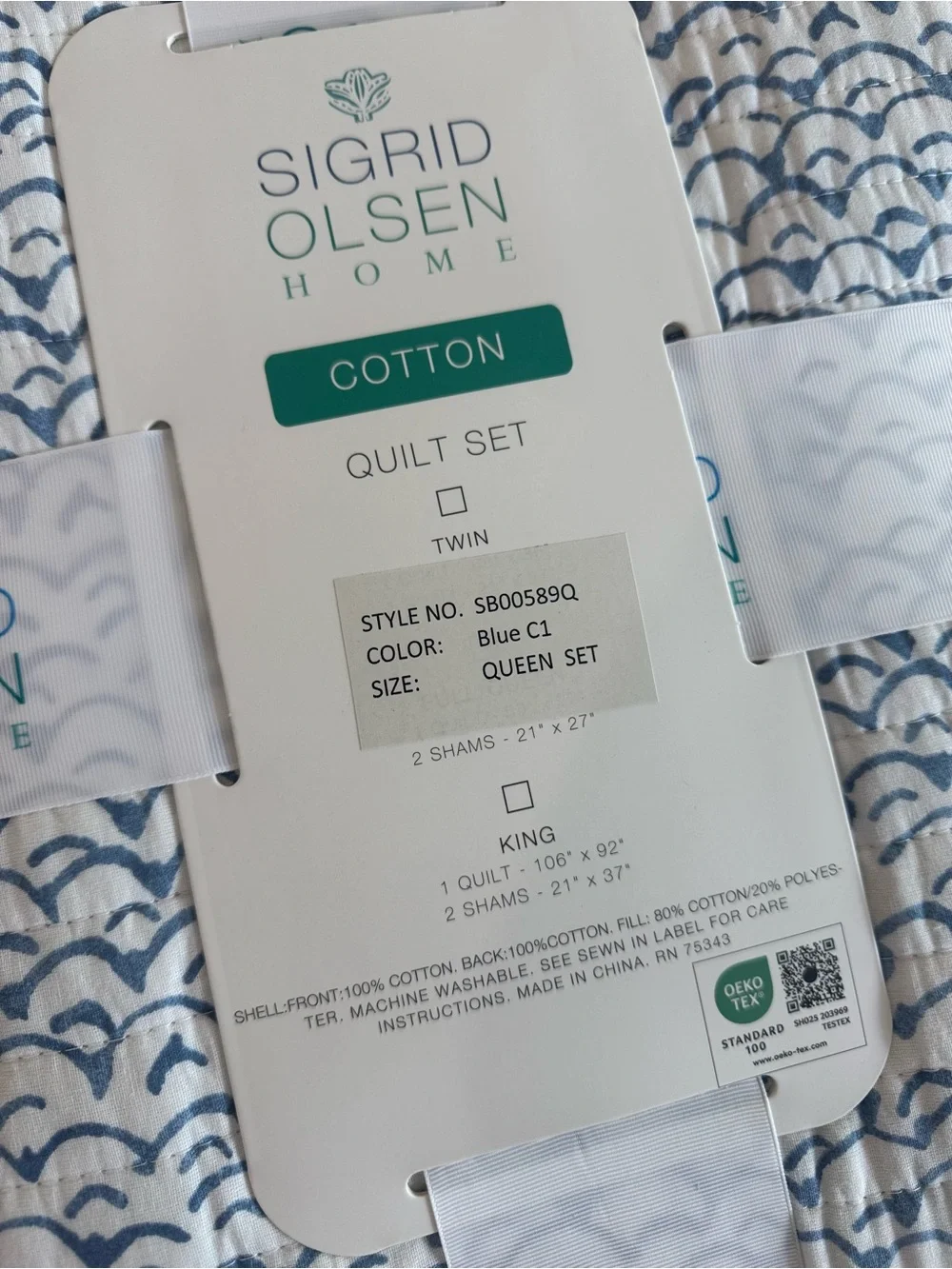🎉LAST CHANCE🎉 BEACH TO BISTRO BY SIGRID OLSEN Cotton Block Print Quilt Set